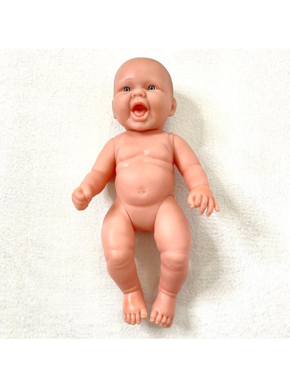 Berenguer Baby Doll Mouth Open Laughing Realistic Bald Boy Girl 13" Blue Eyes